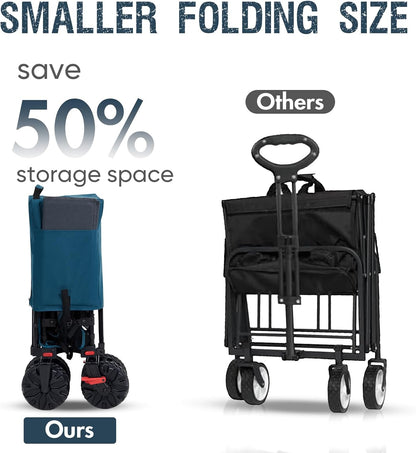 Portal Collapsible Large Double Decker Wagon with Brakes, 660lb Foldable Heavy Duty Utility Wagon