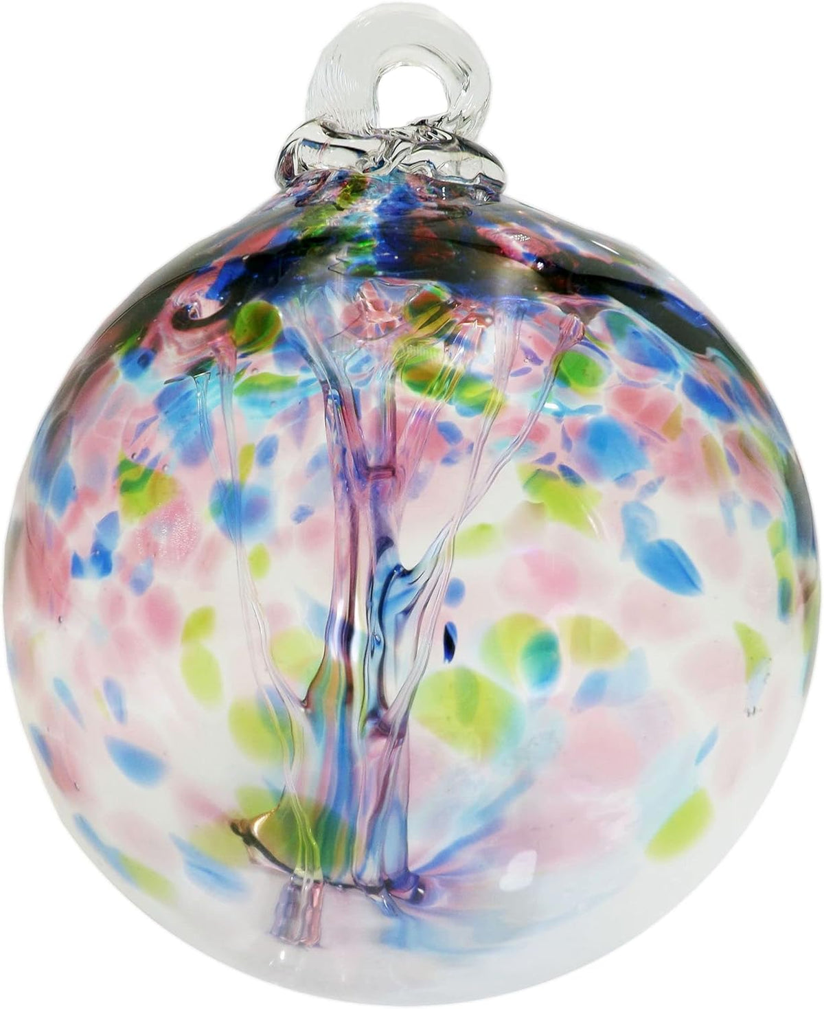 Dale Tiffany Hand Blown Glass, 6" Diameter Hope, Tree of Life Collection, Witch Globe Hanging