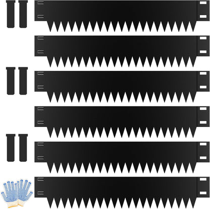 Metal Landscape Edging 6-Pack, Galvanized Steel Garden Edging - 40" L x 6" H Strips - Metal Edging