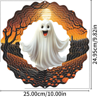 Hanging Wind Spinner Halloween Decor 10 Inch 3D Stainless Wind Spinner for Hanging Outdoor Holidays