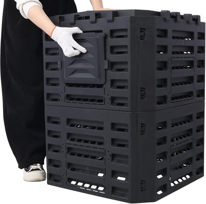 90 Gallon Garden Composter Bin - Premium Recycled Plastic, Large 340 Liter Capacity, Easy Assembly
