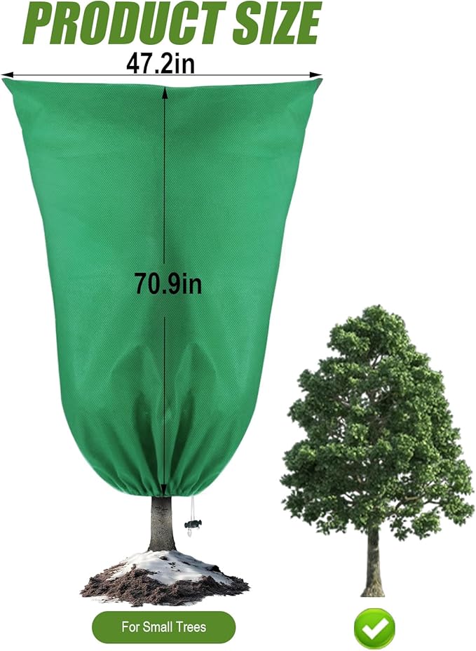 5Pcs Plant Frost Protection Covers 47.2x70.9 Inches – Reusable Breathable Freeze Blankets with