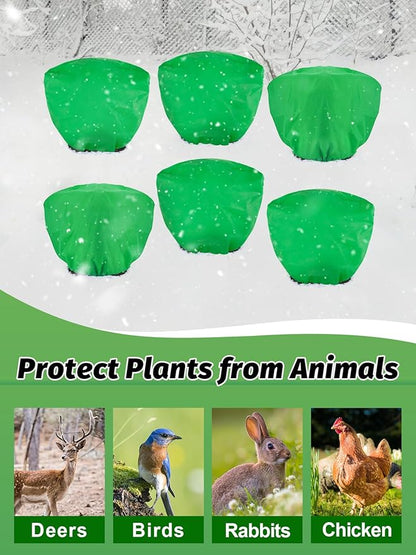 ANPHSIN 6 pcs Plant Covers Freeze Protection - 19.6in x 39.3in Winter Shrub Plant Protection Bags