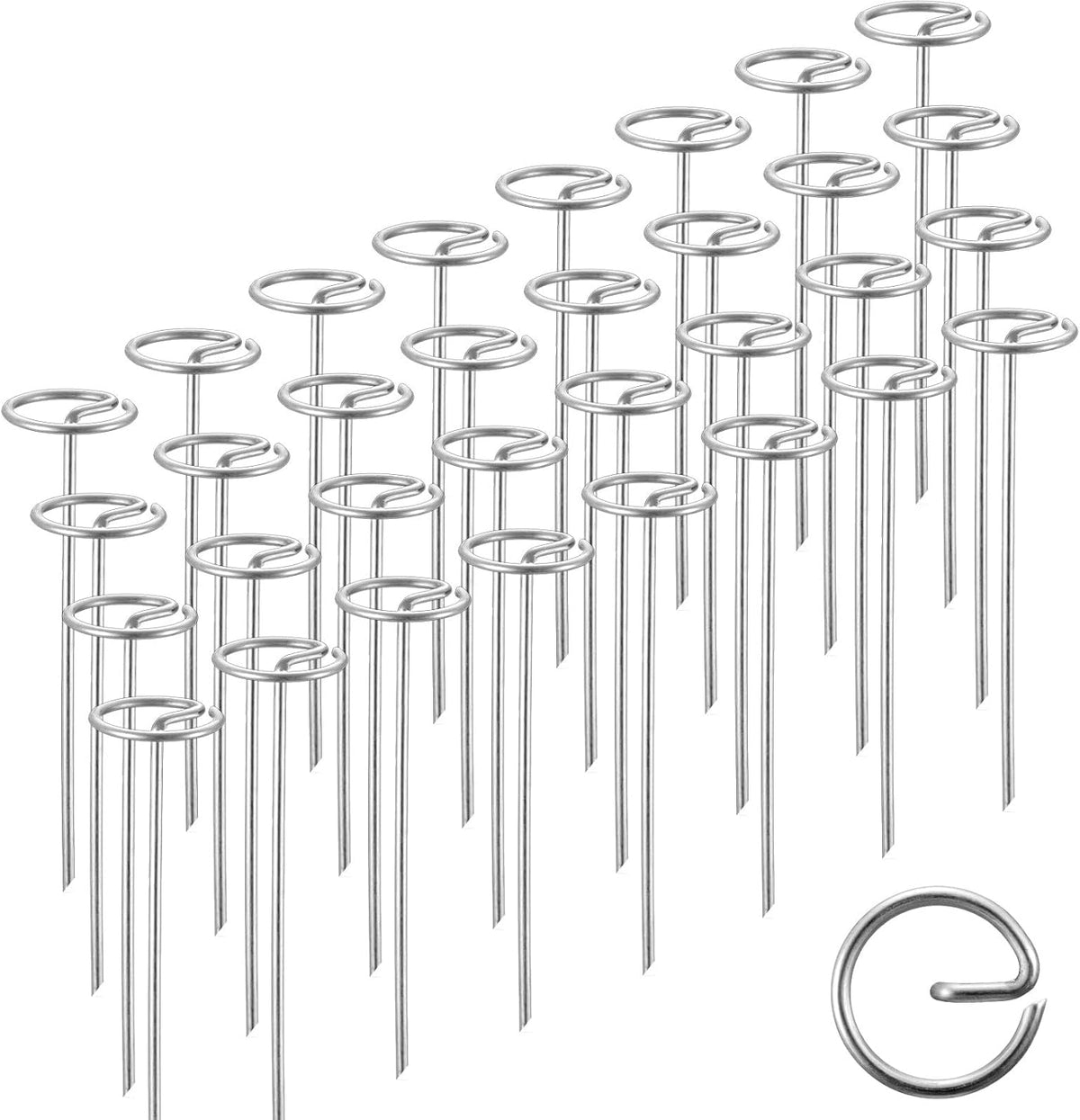 Landscape Staples,120 Pcs Garden Stakes, Circle Top 6-inch Galvanized Steel, Spikes Pins for