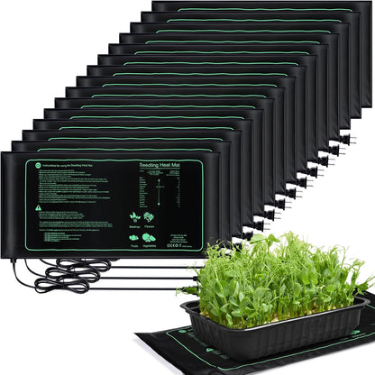 ROCEEI 16 Pack Durable Seedling Heat Mat 10 x 20.75 Waterproof Plant Heating Pad Warm Hydroponic