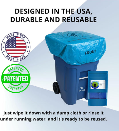 Trash Can Cover Biodegradable Odor Eliminating Bag with Elastic Rubber Band Lemon Scented Durable