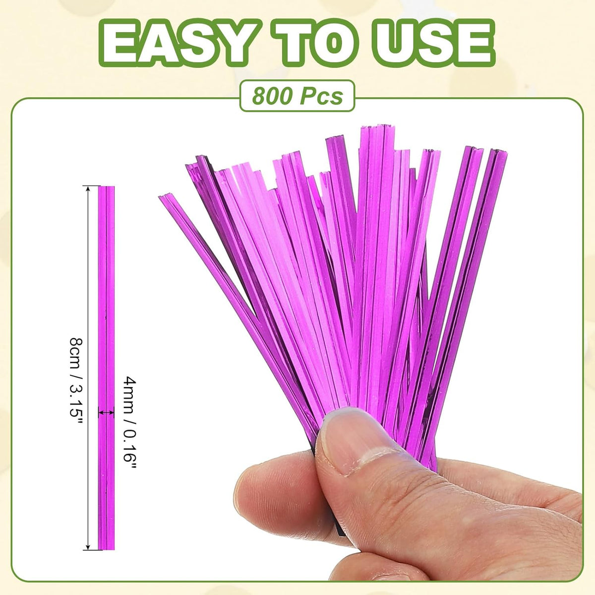 PATIKIL Bag Twist Ties 3 Inch, 800 Pcs Metallic Bread Ties for Treat Plastic Bags Gift Wrapping