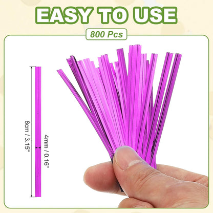 PATIKIL Bag Twist Ties 3 Inch, 800 Pcs Metallic Bread Ties for Treat Plastic Bags Gift Wrapping