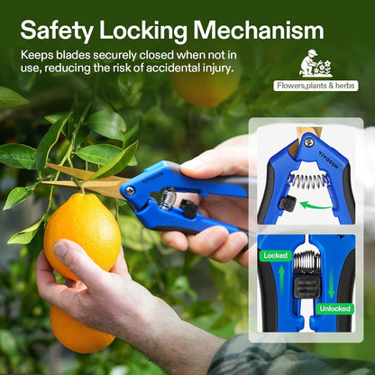 VIVOSUN 2-Pack Curved Gardening Scissors 6.5 Inch Hand Pruner Shear with Titanium Coated Precision
