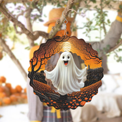 Hanging Wind Spinner Halloween Decor 10 Inch 3D Stainless Wind Spinner for Hanging Outdoor Holidays