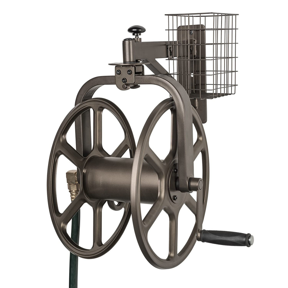 Liberty GARDEN 712 Single Arm Navigator Multi-Directional Garden Hose Reel, Holds 125-Feet of