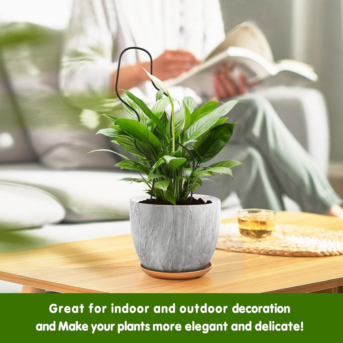 13.4 Inch Indoor Plant Trellis for Climbing Plants,Metal Trellis,Small Garden Trellis for Potted
