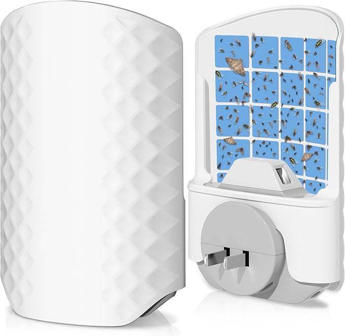 Flying Insect Trap for Indoors, Bug Killer Light Trap for Fruit Flies, Gnats, Moths, and