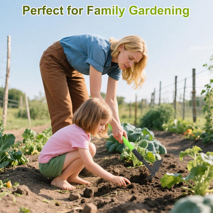 Telescopic Garden Hoe, Dual-Head Weeding and Cultivating Tool with Adjustable Handle, Lightweight