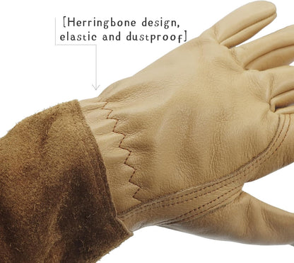 Long Gardening Gloves for Women/Men-Thorn Proof Rose Pruning Gloves,Water Repellent Leather work
