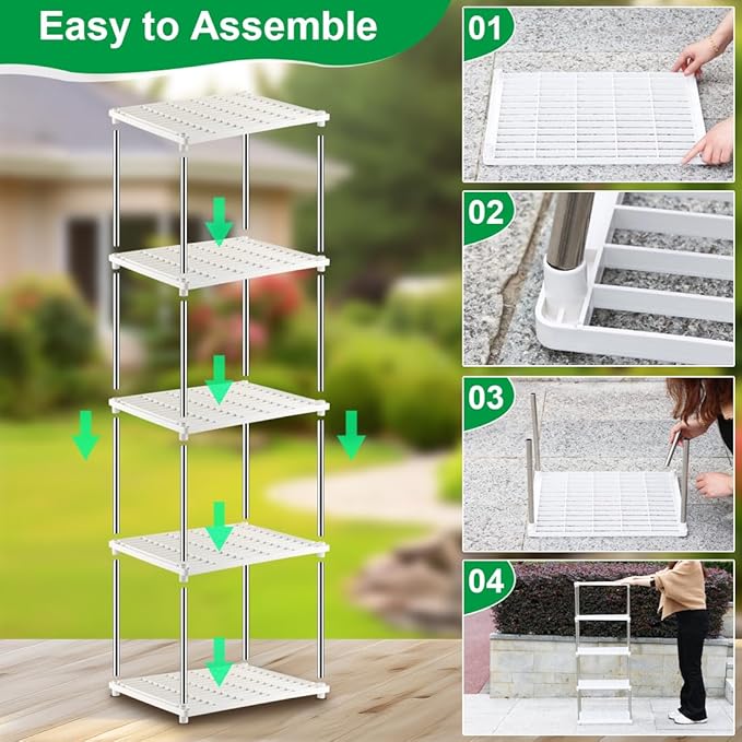 5 Layer Sprouting Tray Storage Shelf, Plant Shelf Nursery Pot Seeding Tray Container Shelves