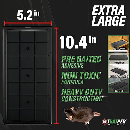 Glue Traps for Mice,Rat,Mouse,Snake,Lizard,Insect. 10 Pack. Extra Strength,Pre-Baited