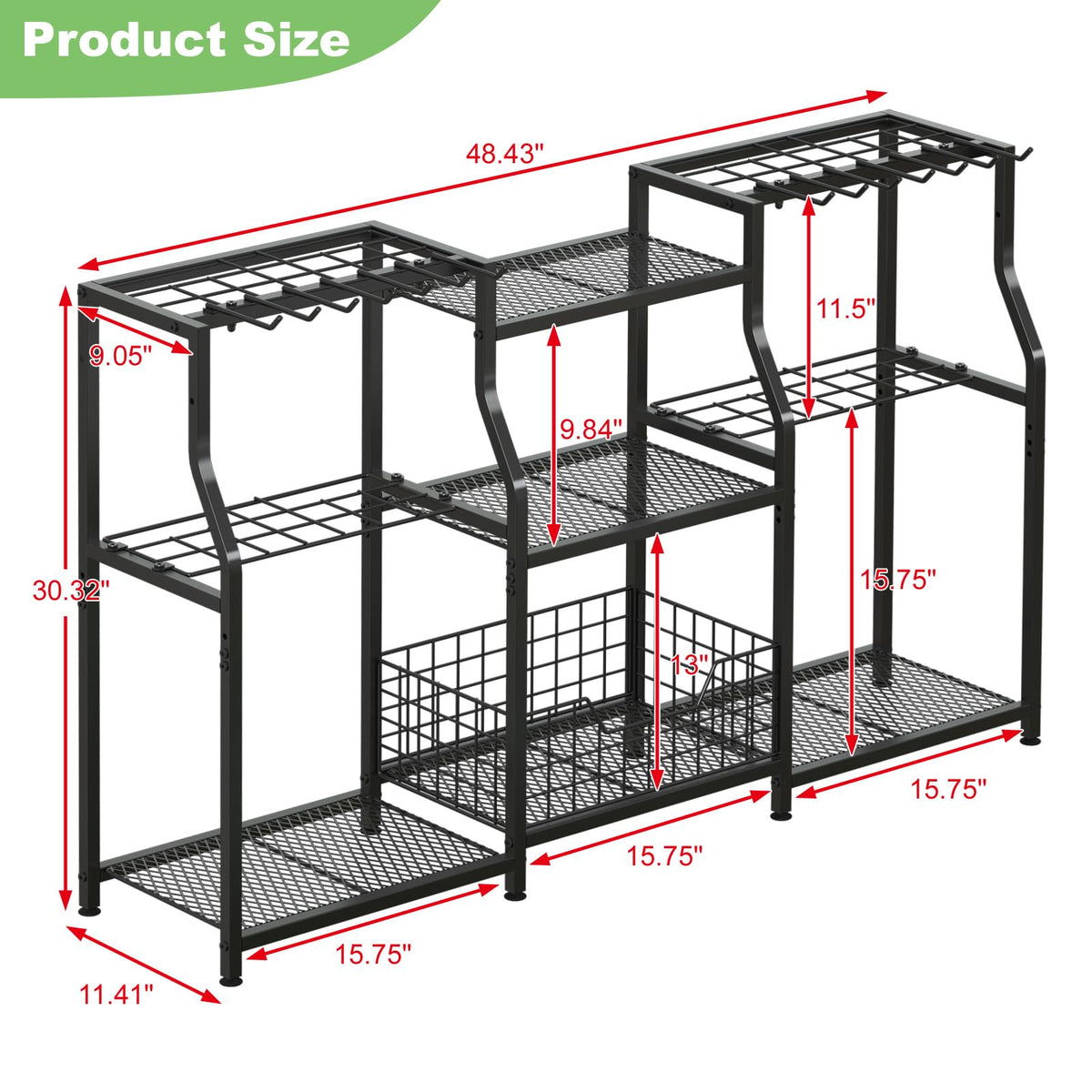 keomaisyto Garden Tool Organizer, Heavy Duty Yard Tool Tower Rack for Garage Organization and