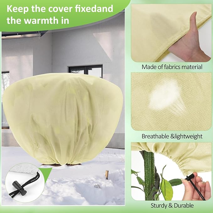 12 Pcs Winter Plant Covers Freeze Protection 39.4x23.6 Inch Horizontal Shrub Tree Rose Plant