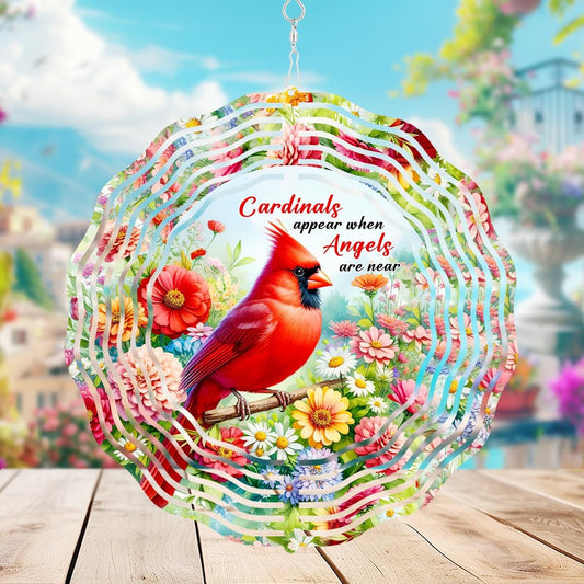 Cardinal Wind Spinner,3D Frosted Wind Spinners Hanging for Yard and Garden Cardinal Wind Spinner