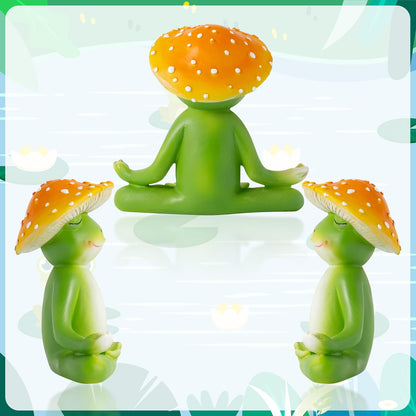 Meditation Frog Resin Statue - Yoga Meditation Frog Statue for Desk Living Room Resin Figurine for