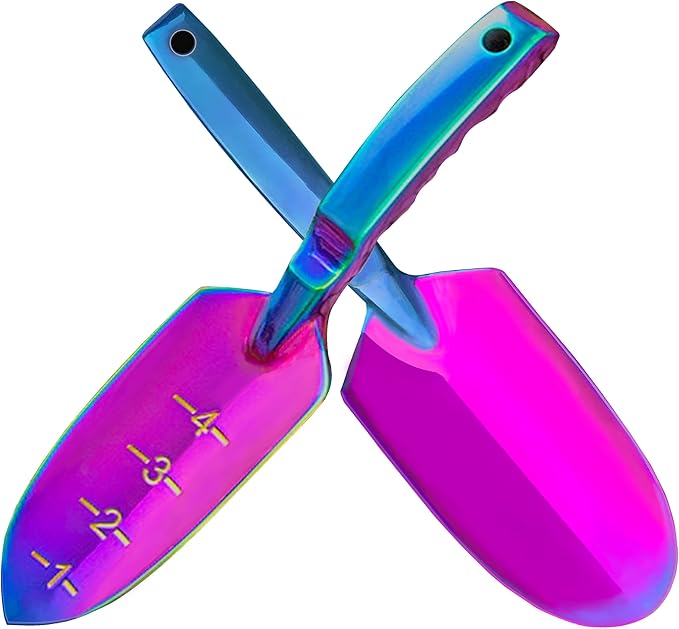 Garden Shovels - 2 Pack Gardening Tools, Heavy Duty Garden Trowels, High Strength Alloy Steel for