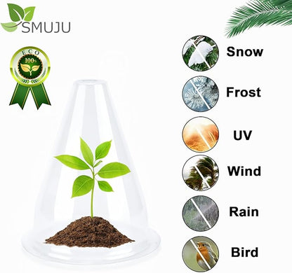 【24 Pieces】 Garden Cloches for Plants, Plant Cover Plant Protectors Transparent Bell Jar Cloches