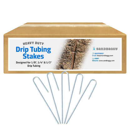Sandbaggy 1500-Pack DRIP TUBING Stakes Landscape Staples | 5 inch Length - 11 Gauge Heavy Duty |