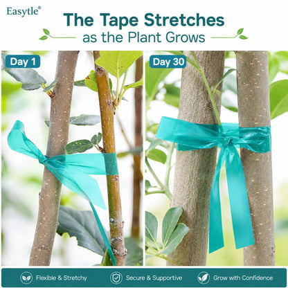 Easytle 2 Pack x 150 ft Stretch Tie Tape Roll, 1/2" Garden Tie Tape, Thick Sturdy Plant Ribbon