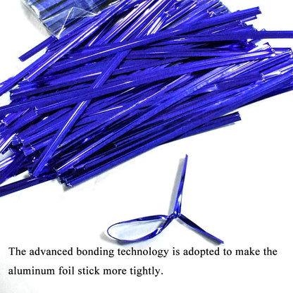 HAHIYO 300Pcs 4 inches Blue Metal Twist Ties Bread Candy Coffee Bag Ties Plant Garden Twist Ties
