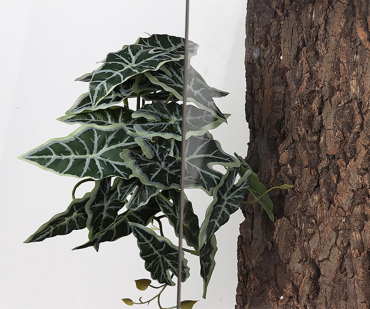 Reptile Plants for Terrarium, Amphibian Habitat Decor Artificial Hanging Plants with Suction Cup