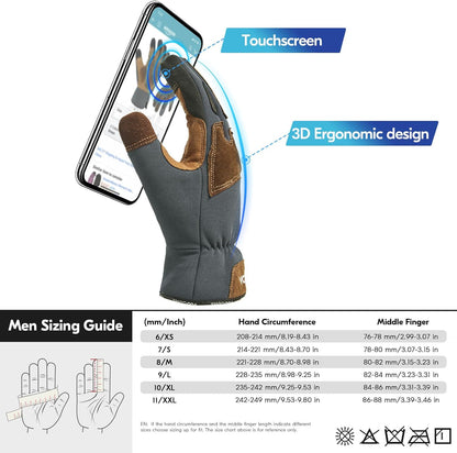 Vgo... 1-Pair Gardening Gloves Men, Safety Work Gloves, Puncture-proof, Thornproof, Touchscreen