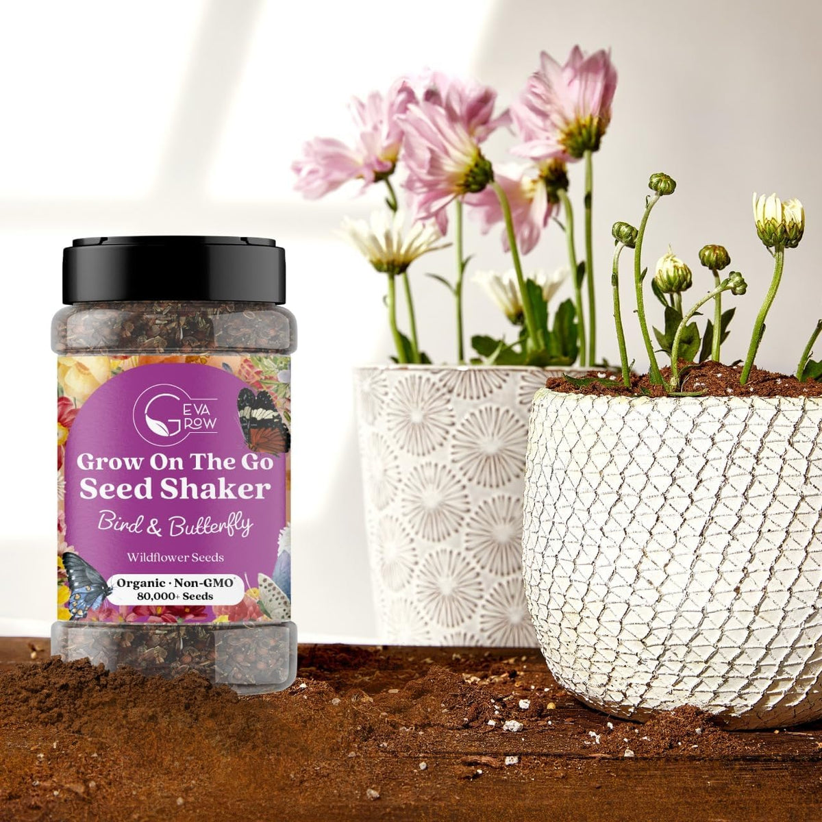Mini Wildflower Seed Shaker - Bird & Butterfly Garden Seed Mix | 60,000+ Annual & Perennial Flower