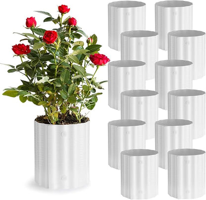Queekay 12 Pcs Rose Cones for Winter Protection, 16.5 x 9 Inch Winter Rose Collars Bush Cover for