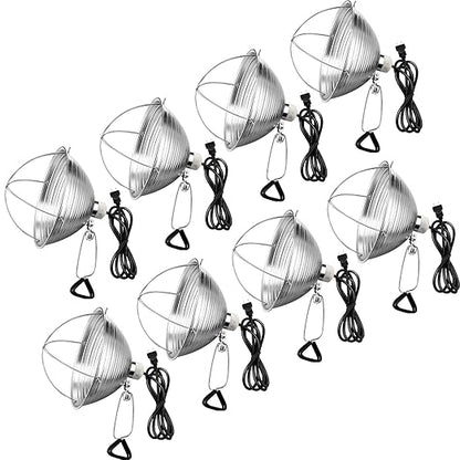 Macarrie 8 Pack Clamp Lamp Light with Aluminum Reflector, 6ft SPT-2 18awg Cord and Adjustable Stand