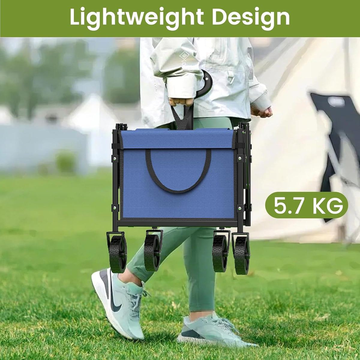 Collapsible Wagon with Wheels, 220 lbs Wagons Carts Foldable Wagon Cart with Flexible Handle