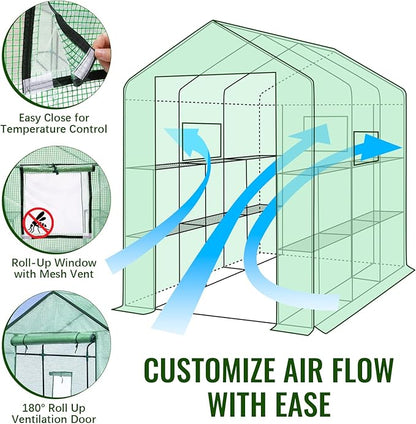 Greengro Greenhouse, 57 x 85 x 76'' Greenhouses for Outdoors, Portable Greenhouse Kit with Mesh