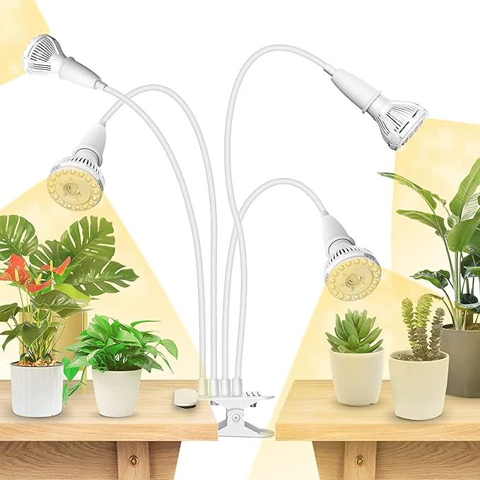 SANSI LED Grow Lights for Indoor Plants, 600W Full Spectrum Clip-on Gooseneck Grow Light with