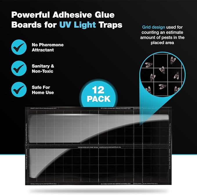 Catchmaster Vector Universal Replacement Glue Boards White, UV Light Fly Trap for Home, Unscented