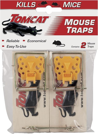 Tomcat Mouse Traps (Wooden), Inexpensive, Effective Way to Catch Mice in the Home, 2 Traps