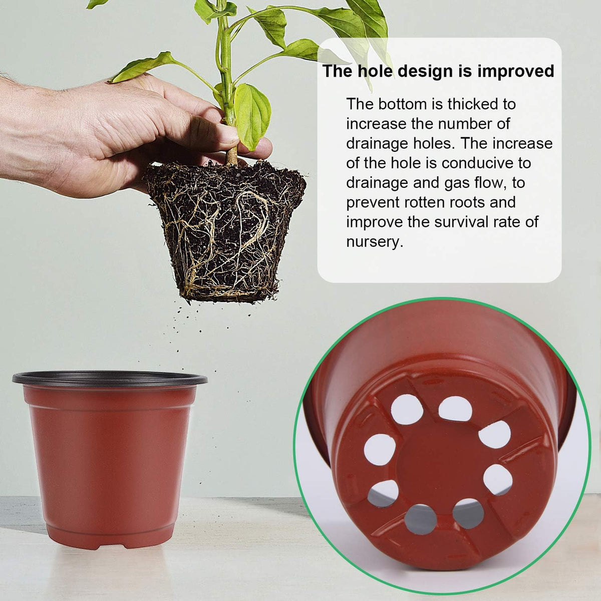 Augshy 250-Pack 4 Inch Plant Nursery Pots Seed Starting Pots Containers with 300 Labels for Indoor