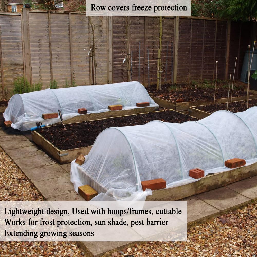 Vocray Frost Cloth Plant Freeze Protection, 7x25 Ft Floating Row Cover