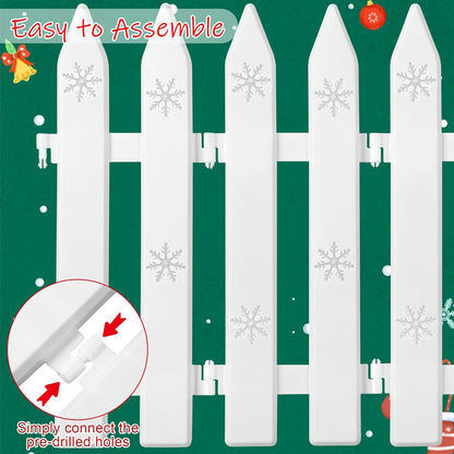 Aodaer 36-Piece Plastic Picket Fence - 12 Inch White Christmas Fence Border Tree Barrier for Party