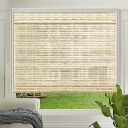 LETAU Cordless Wood Window Roller Shades, Bamboo Light Filtering Window Blinds for Indoor Home