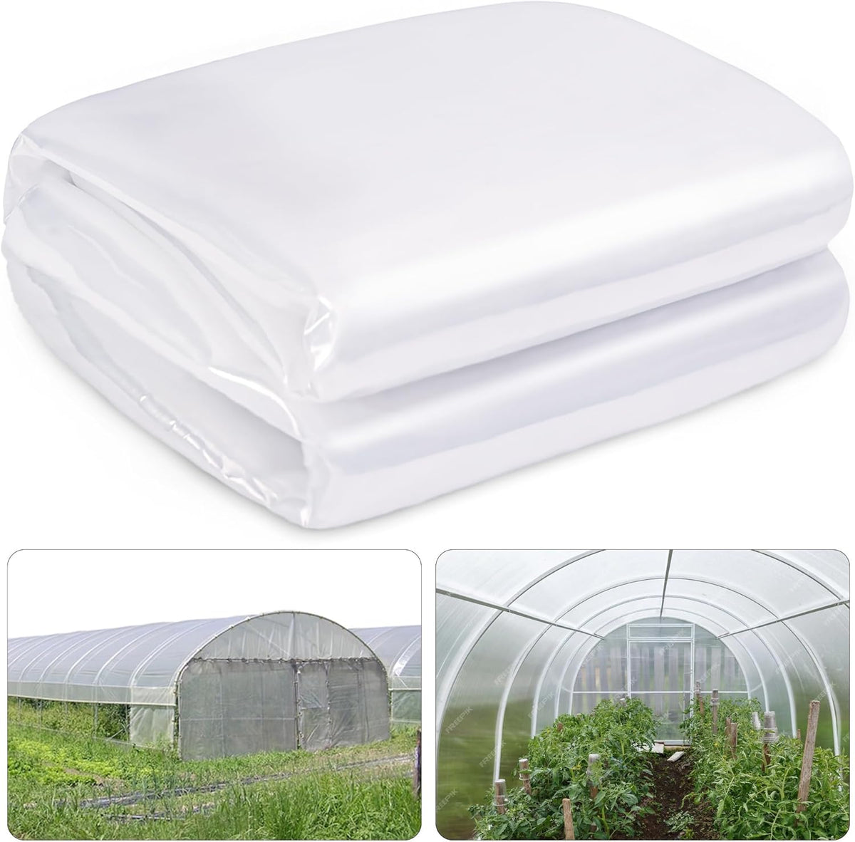 6 Mil Clear Greenhouse Plastic Sheeting,9.8FTx14.8FT Transparent Plastic Film for Greenhouse