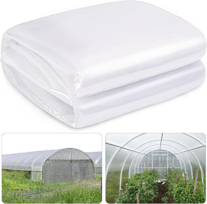 6 Mil Clear Greenhouse Plastic Sheeting,9.8FTx14.8FT Transparent Plastic Film for Greenhouse