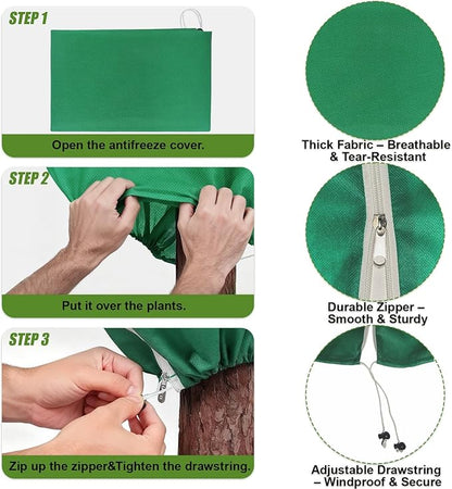 6 Pack Plant Frost Protection Covers – Mixed Sizes 23.6x31.5, 31.5x47.2, 47.2x70.9 – Reusable