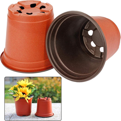 Augshy Nursery Pot, 75 Pcs 4" Plastic Nursery Seed Starting Pots Flower Plant Container for
