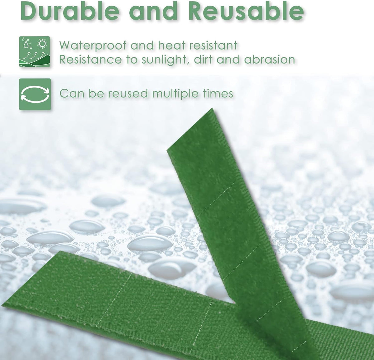 Garden Tie Green Strap Plant Supports Gentle on Plants Pre-Cut Design Tearable Reusable Sturdy
