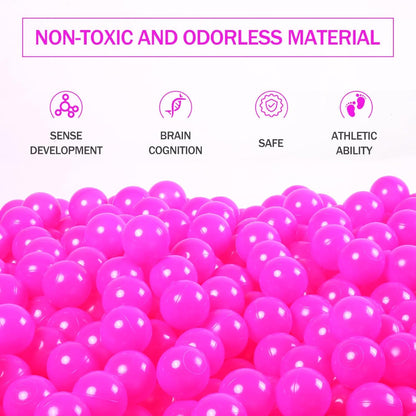 Ball Pit Balls for Kids, Plastic Refill 2.2 Inch Balls, 100 Pack, Bright Colors, Phthalate and BPA
